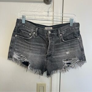 We The Free by Free People High Waisted Festival Jean Shorts Black Size 28